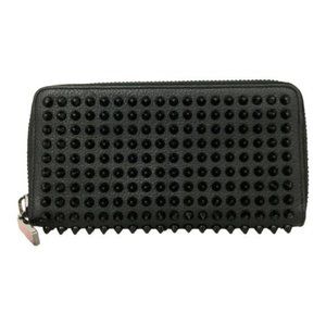 Christian Louboutin Panettone Spike Leather Zippy Around Long Wallet #1246